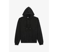 The Kooples Mens Black Washed Logo-embroidered Loose-fit Cotton-jersey Hoody S