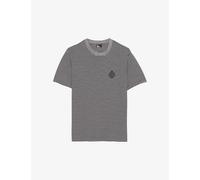 The Kooples Mens Black / White Blazon Stripe-print Short-sleeve Cotton T-shirt S