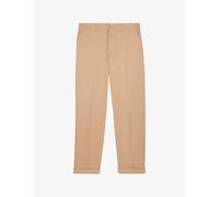 The Kooples Mens Camel Pressed-crease Straight-leg Cotton Trousers 34