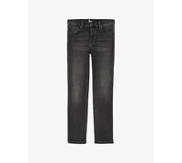 The Kooples Mens Dark Grey Faded-wash Slim-fit Straight-leg Stretch-denim Jeans 32