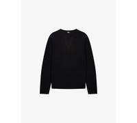 The Kooples Mens The Kooples Brand-Embroidered Tunisian-Collar Cotton-Knit Sweatshirt Black L