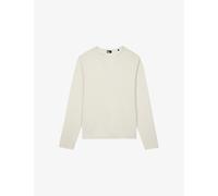 The Kooples Mens The Kooples Brand-Embroidered Tunisian-Collar Cotton-Knit Sweatshirt Light Beige S