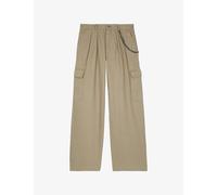 The Kooples Mens The Kooples Chain-Embellished Cargo-Pocket Cotton Trousers Beige 38