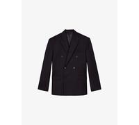 The Kooples Mens The Kooples Double-Breasted Peak-Lapel Wool Blazer Navy-Red 36
