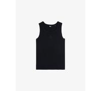 The Kooples Mens The Kooples Embroidered-Crest Crewneck Stretch-Cotton Tank Top Black Washed S