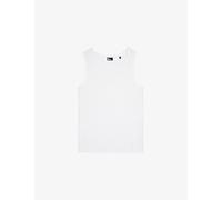 The Kooples Mens The Kooples Embroidered-Crest Crewneck Stretch-Cotton Tank Top White M