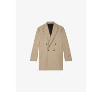 The Kooples Mens The Kooples Peak-Lapel Double-Breasted Cotton Jacket Sand 42
