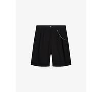 The Kooples Mens The Kooples Straight-Leg Chain-Embellished Cotton-Blend Shorts Black 40