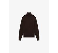 The Kooples Mens The Kooples Turtle-Neck Wool Knitted Jumper Dark Brown XL