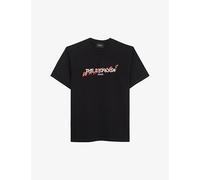 The Kooples Mens The Kooples 'What Is?' Logo-Print Cotton-Jersey T-Shirt Bla01 L