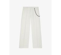 The Kooples Mens The Kooples Wide-Leg Chain-Belt Cotton-Blend Trousers Sand 42