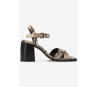 The Kooples Python Embossed Leather Heel Sandals Beige-brown size 38 | Mules Outlet | Women | Brown 38