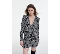 The Kooples Robe Courte Manches Longues Imprime Pearls Black White size 38 | Mini Dresses Outlet | Women | Green 38