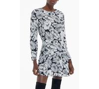 The Kooples Romantic Garden Long Sleeve Short Dress Black White size 40 | Mini Dresses Outlet | Women | Black 40