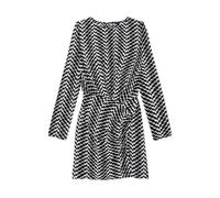 The Kooples Short Long-sleeved Print Zig Zag Dress Black White size 34 | Mini Dresses Outlet | Women | Black 34