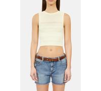 The Kooples Sleeveless Top With Stitching Details Bright Yellow size 36 | Tank Tops Outlet | Women | White 36