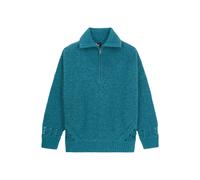 The Kooples Turtleneck Sweater In Pearl And Pointelle Rib Blue Petrol size 34 | Knitted Sweaters Outlet | Women | Green 34