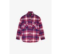 The Kooples Womens Baby Pink / Cassis Checked Patch-pocket Cotton-blend Jacket S