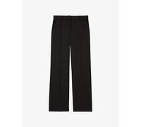 The Kooples Womens Black Pressed-crease Straight-leg High-rise Wool Trousers 6
