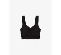 The Kooples Womens Black Sweetheart-neck Sleeveless Stretch-woven Top L
