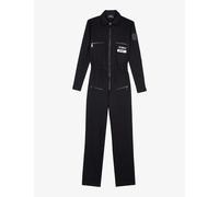 The Kooples Womens Black X Carolina Ritzler Removable-patches Stretch-cotton Jumpsuit S