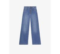 The Kooples Womens Blue Denim High-rise Wide-leg Stretch-denim Jeans 12