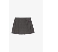 The Kooples Womens Brown Prince of Wales-check Pleated Wool Mini Skirt 6