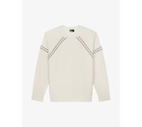 The Kooples Womens Ecru Stud-embellished Ribbed Wool and Cashmere Jumper S