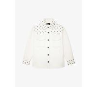 The Kooples Womens Ecru Stud-embellished Wool-blend Jacket S