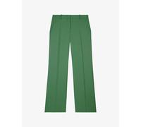 The Kooples Womens Light Kaki Pressed-crease Straight-leg High-rise Wool Trousers 12