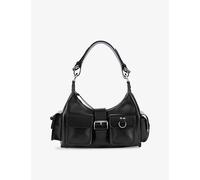The Kooples Womens The Kooples Amelia Logo-Engraved Leather Shoulder Bag Black 1 Size