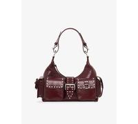 The Kooples Womens The Kooples Amelia Stud-Embellished Leather Shoulder Bag Bordeaux 1 Size
