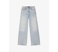 The Kooples Womens The Kooples Distressed Straight-Leg High-Rise Jeans Baby Blue 14