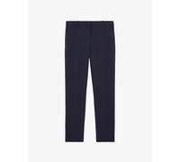 The Kooples Womens The Kooples High-Rise Straight-Cut Stretch-Woven Trousers Nav03 8