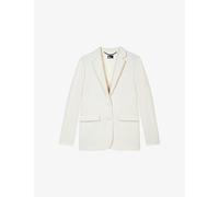 The Kooples Womens The Kooples Notch-Lapel Regular-Fit Stretch-Woven Blazer Ecru 6