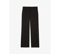The Kooples Womens The Kooples Pressed-Crease Straight-Leg High-Rise Wool Trousers Black 6