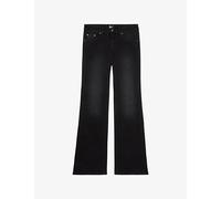The Kooples Womens The Kooples Regular-Fit Flared-Leg High-Rise Stretch-Denim Jeans Black Washed 10