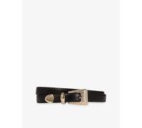 The Kooples Womens The Kooples Rhinestone-Embellished Western Buckle Leather Belt Black M