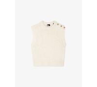 The Kooples Womens The Kooples Sleeveless Button-Embellished Wool and Alpaca Jumper Light Beige XS