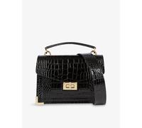 The Kooples Womens The Kooples Small Emily Crocodile-Effect Leather Cross-Body Bag Black 1 Size
