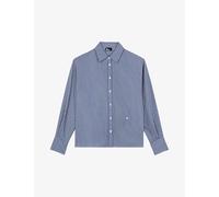 The Kooples Womens The Kooples Stripe Straight-Cut Woven Shirt Blue White XS