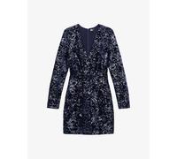 The Kooples Womens Vy Sequin-embellished Velvet Mini Dress M