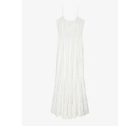 The Kooples Womens White Bow-embellished Panelled Woven Maxi Dress S
