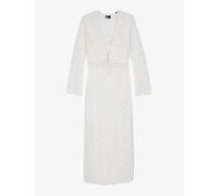 The Kooples Womens White Floral Guipure-lace Cotton Maxi Dress Xs