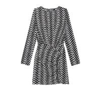 The Kooples Zig Zag Print Long Sleeve Short Dress Black White size 36 | Mini Dresses Outlet | Women | Black 36