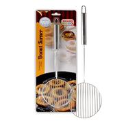 The Kosher Cook Donut Turner Oil Skimmer Spoon, Stainless Steel Slotted Spoon, Large Food Grade Spider Strainer for Draining and Frying