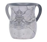 The Kosher Cook Stainless Steel Netilat Yadayim Cup - Grey Stone Painted Design - Looks Like Ceramic - Rust, Break and Crack Proof Negel Vasser Cup - Judaica Gift Collection