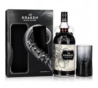 The Kraken Black Spiced Rum Gift Set 1L with Exclusive Glass - Limited Edition Gift Box - 40% ABV Premium Black Spiced Rum
