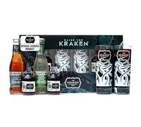 The Kraken Experience, Spiced Rum Gift Set - 2x 5cl Black Spiced Alcohol Miniatures, 2x Kraken Glass and Fever Tree Ginger Beer & Cola 2x 200ml - Cocktail Rum Gifts for Men, Dad, Birthday, Christmas