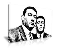 The Kray Twins London Gangsters Canvas Wall Art - Crime Legends Print - Vintage Mobster Artwork for Home, Office, Bar & Man Cave Decor (76cm x 50cm)